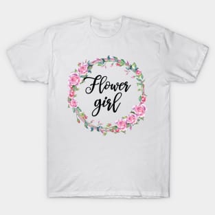 Flower Girl Wedding Matching Bridal Party T-Shirt